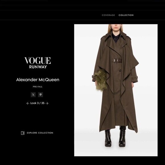 $4790 NWT Alexander McQueen Double-Breasted Draped Belted Runway Trench Coat - Picture 4 of 16